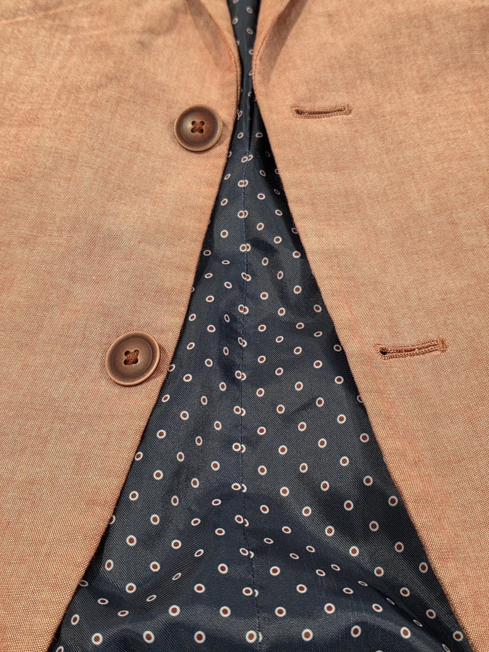 48R Men's Tommy Hilfiger 100% Cotton Blazer Muted Coral Pink Sport Coat